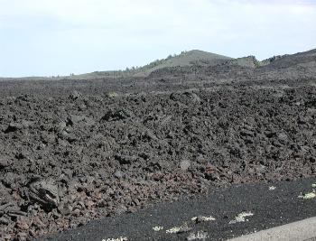 Craters of the Moon Lava Field Next to Road