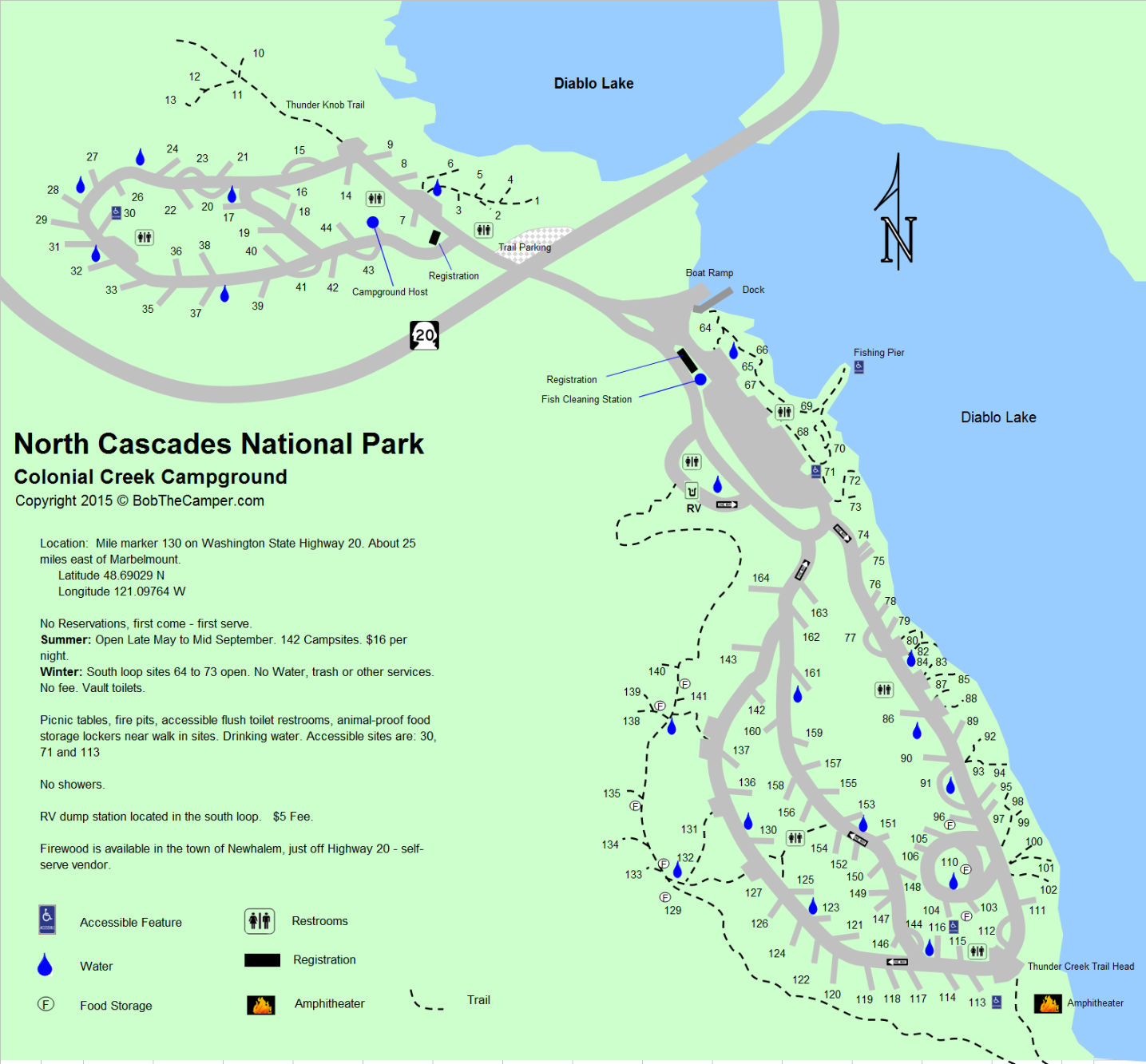 Colonial Creek Campground Map North Cascades National Park Colonial Creek Campground Map