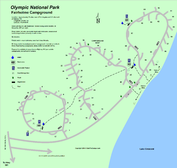 Olympic National Park Fairholme Campground Map