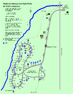 Redwoods - Elk Prairie Campground Map - 