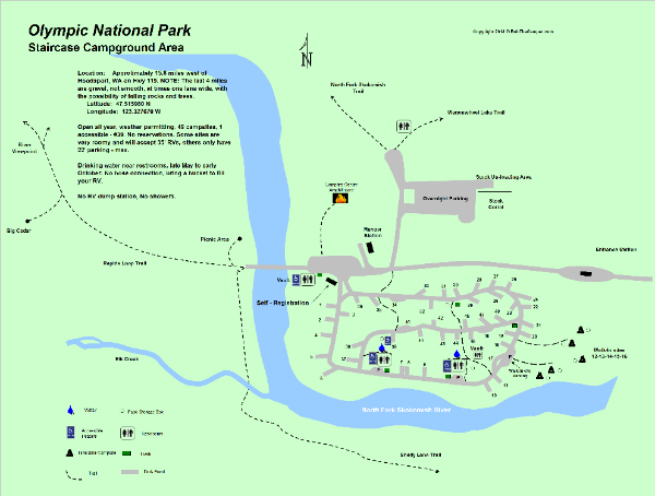 Olympic National Park Staircase Campground Map