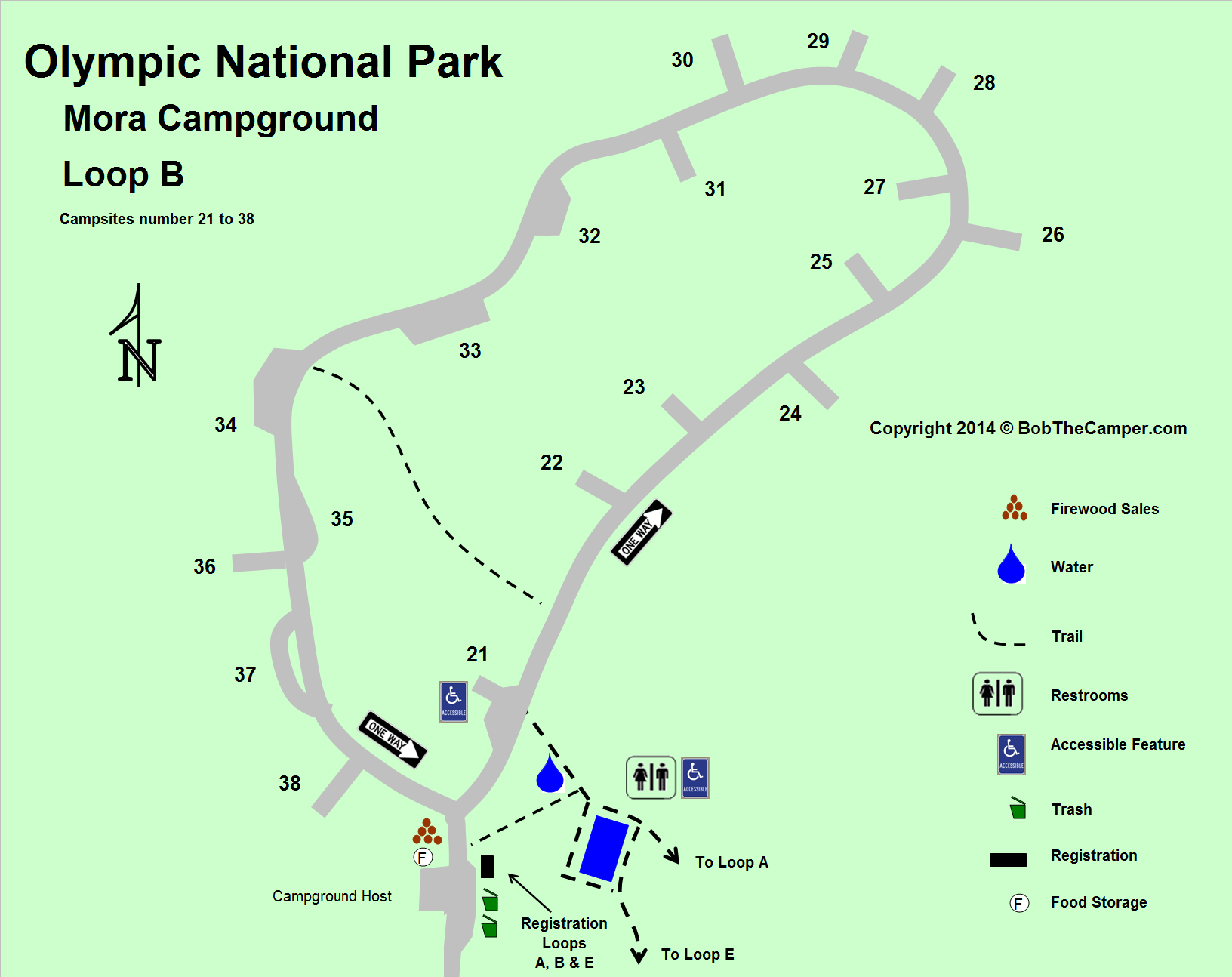 Национальный парк Олимпик на карте. Camping Map. Sol duc Falls loop.